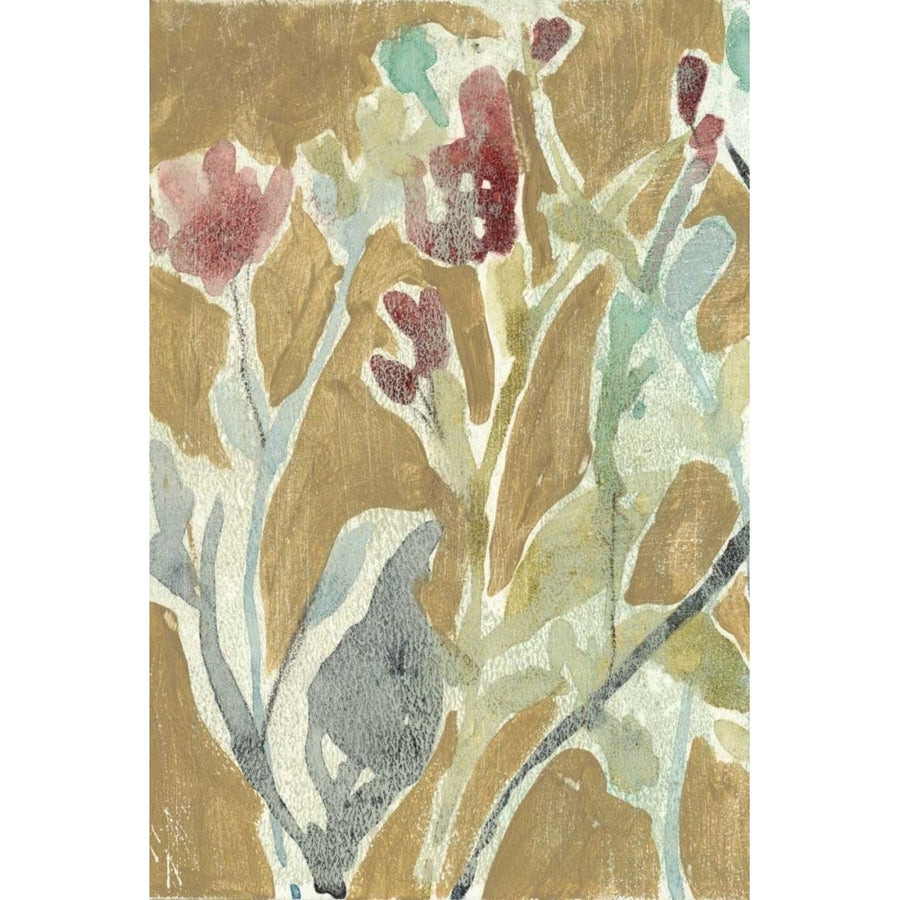 Flowers on Ochre I Poster Print - Jennifer Goldberger-VARPDX108393Z Image 1