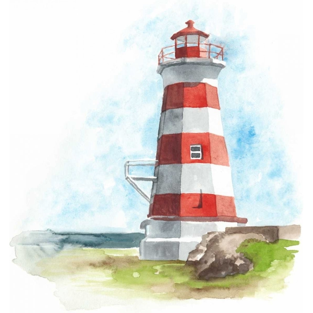 Watercolor Lighthouse I Poster Print - Naomi McCavitt-VARPDX109378Z Image 1