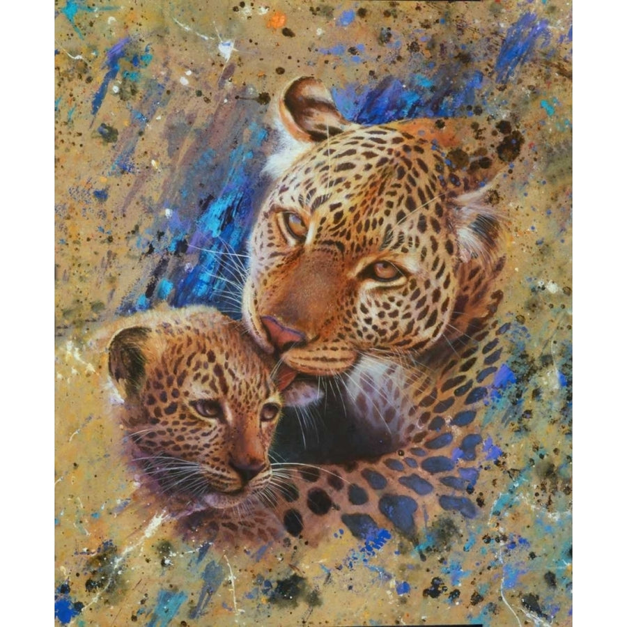 Panther with cub 02 Poster Print by Jean-Marc Chamard-VARPDX11008 Image 1