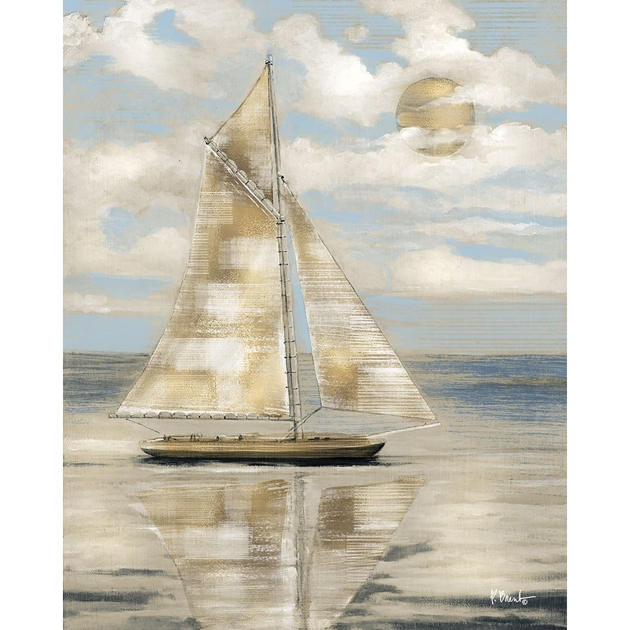 Serene Sailboat I - Gold Poster Print - Paul Brent-VARPDX11077A Image 1