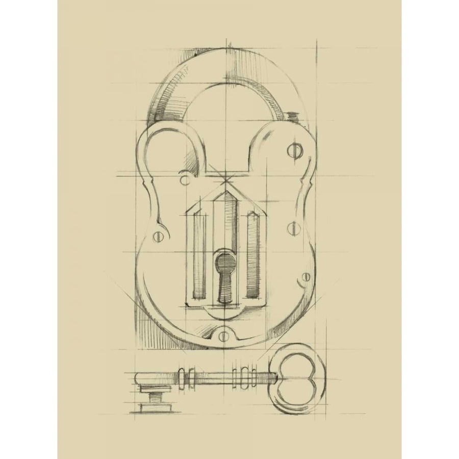 Vintage Padlock II Poster Print - Ethan Harper-VARPDX111984D Image 1