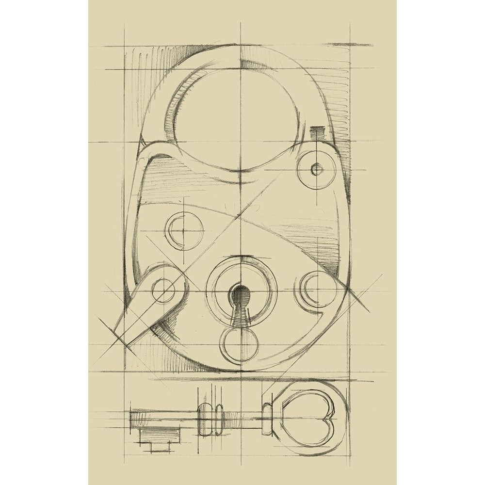 Vintage Padlock IV Poster Print - Harper Ethan-VARPDX111986D Image 1