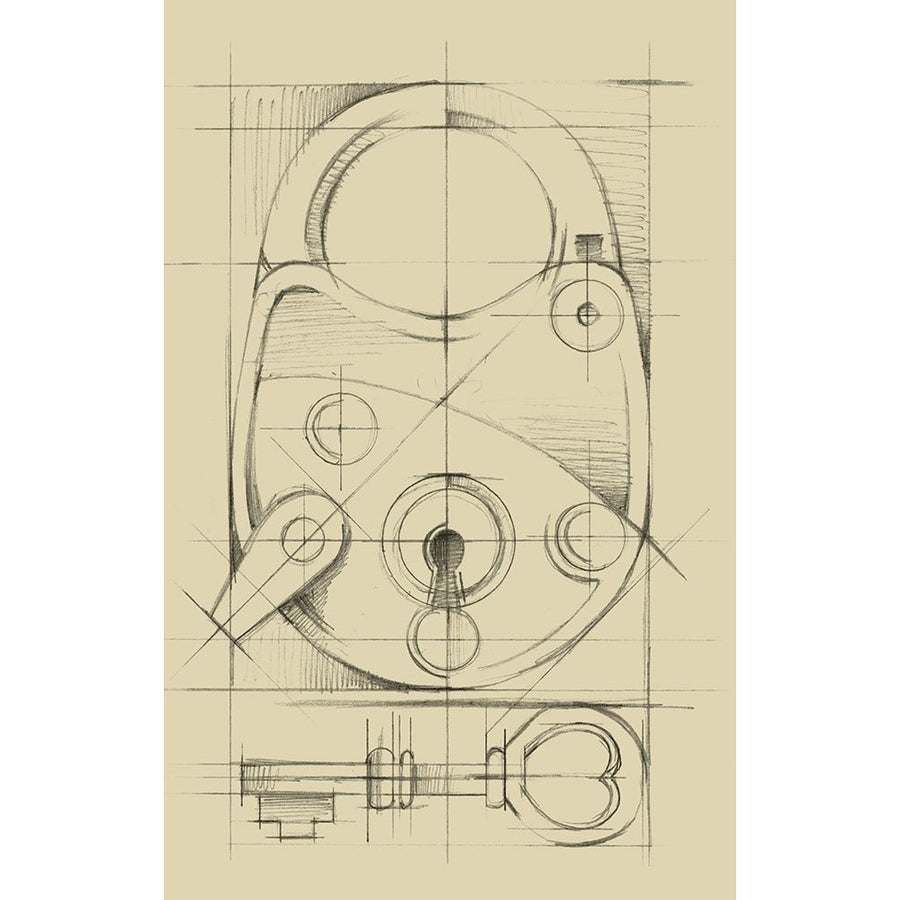 Vintage Padlock IV Poster Print - Harper Ethan-VARPDX111986D Image 1