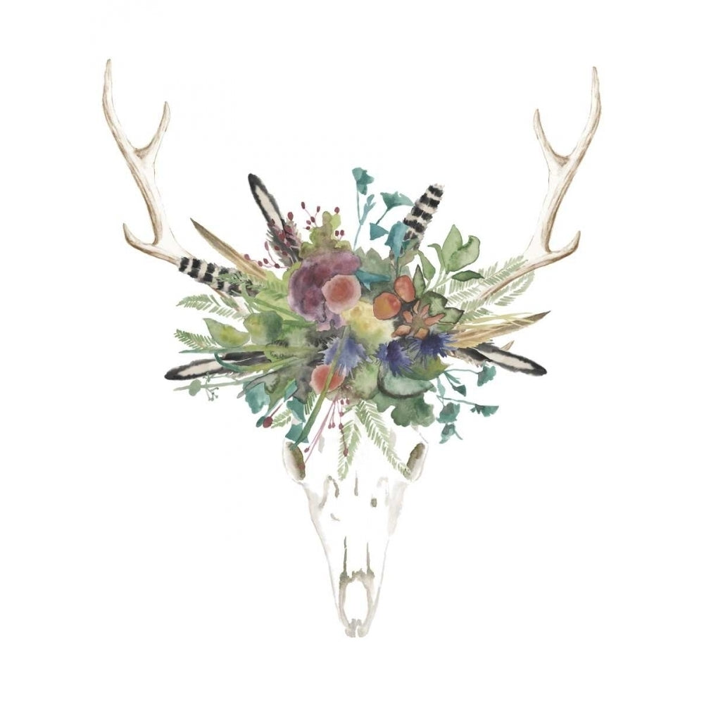 Deer Skull and Flowers II Poster Print - Naomi McCavitt-VARPDX113759Z Image 1