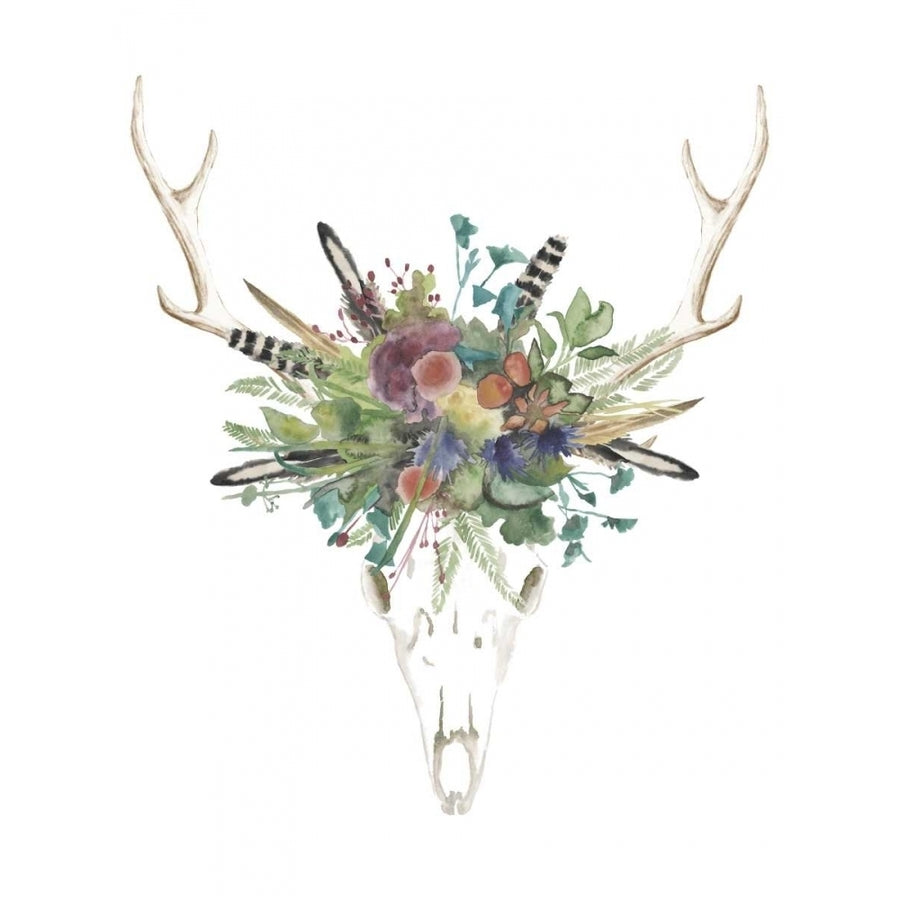 Deer Skull and Flowers II Poster Print - Naomi McCavitt-VARPDX113759Z Image 1