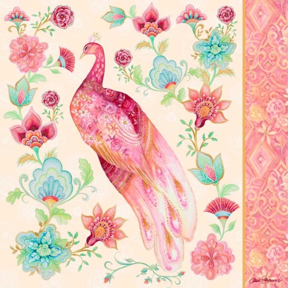 Pink Medallion Peacock II Poster Print by Janice Gaynor-VARPDX11524 Image 1