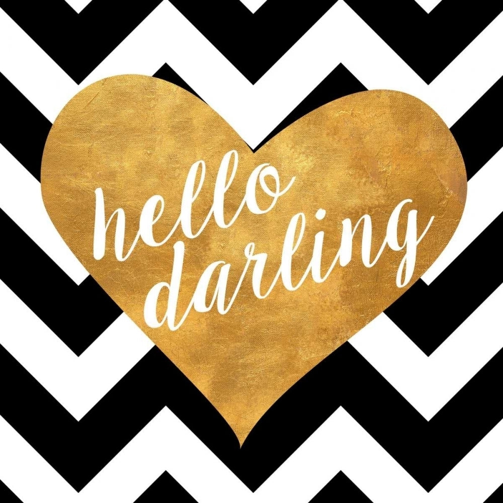 Gold Chevron Hearts Square II Poster Print by SD Graphics Studio-VARPDX11545YY Image 1