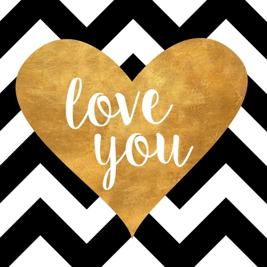 Gold Chevron Hearts Square I Poster Print by SD Graphics Studio-VARPDX11544YY Image 1