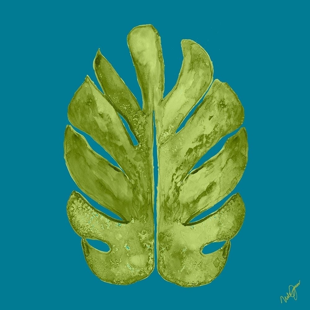 Leaf On Teal I Poster Print by Kat Papa-VARPDX11571AE Image 1