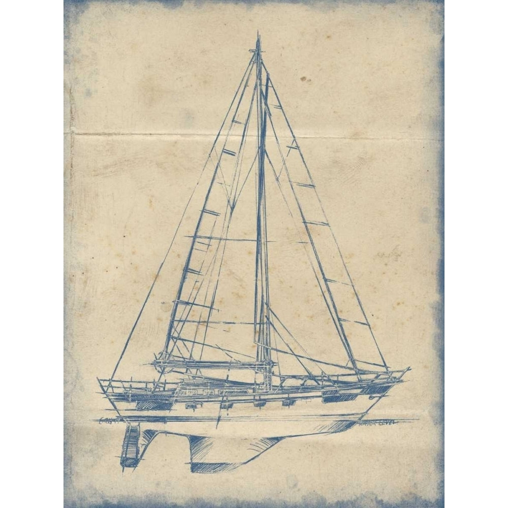 Yacht Blueprint IV Poster Print - Ethan Harper-VARPDX117436GG Image 1