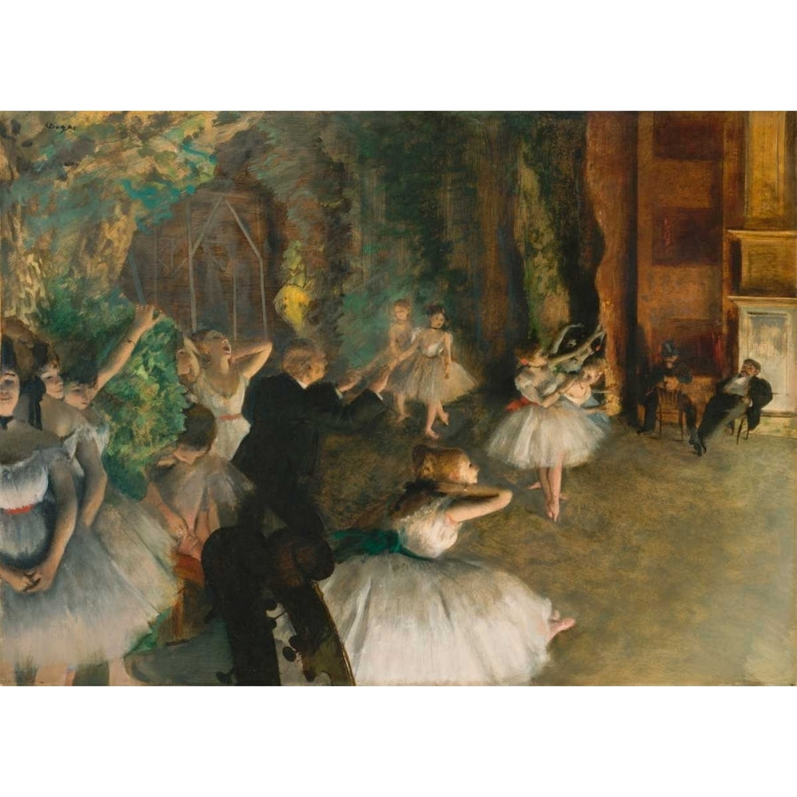 The Rehearsal of the Ballet Onstage Poster Print - Edgar Degas-VARPDX118082Z Image 1