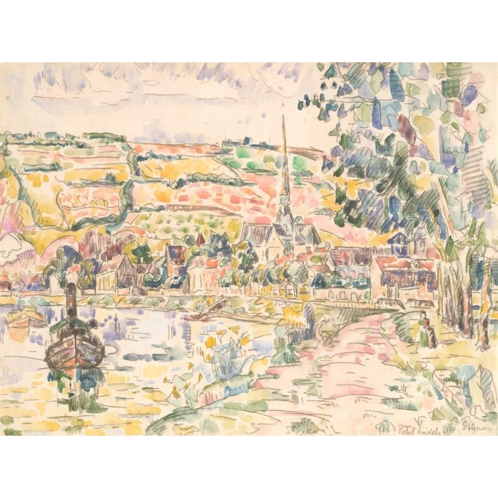 Petit Andely-The River Bank Poster Print - Paul Signac-VARPDX118105Z Image 1