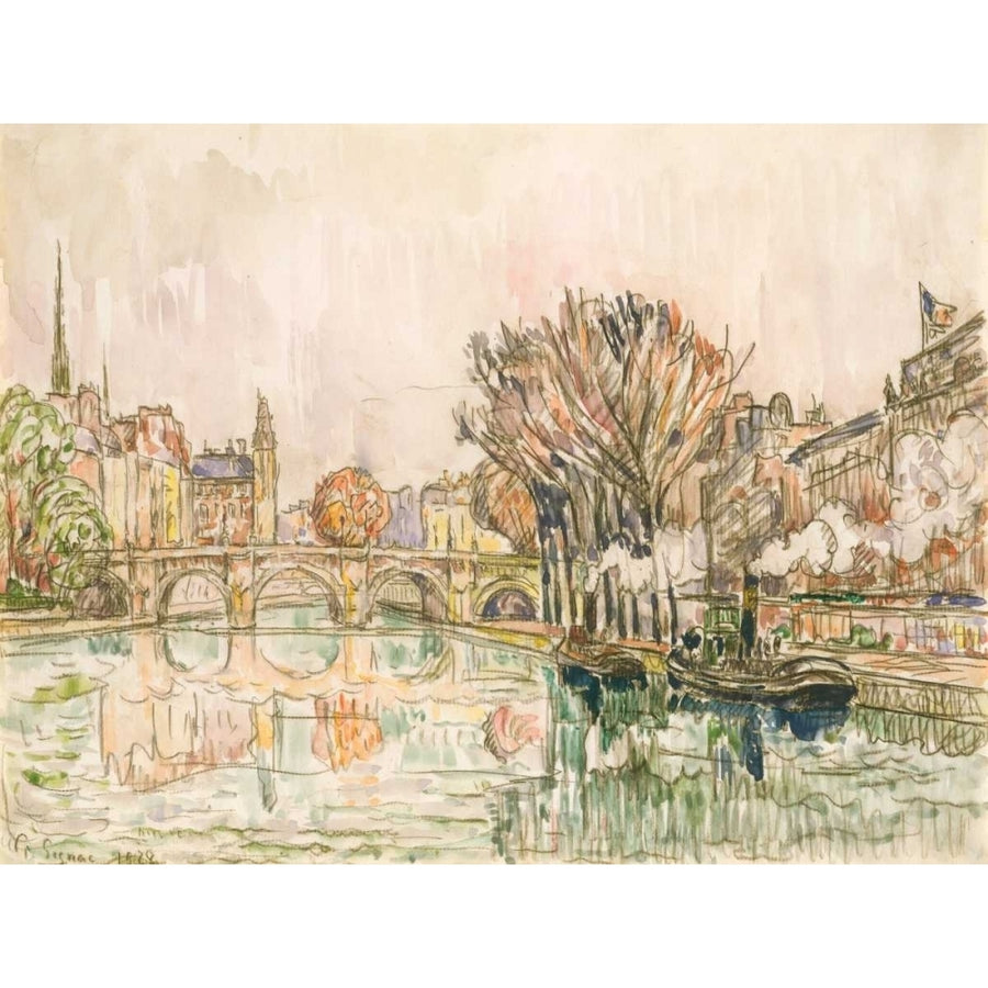 The Pont Neuf Paris Poster Print - Paul Signac-VARPDX118107Z Image 1