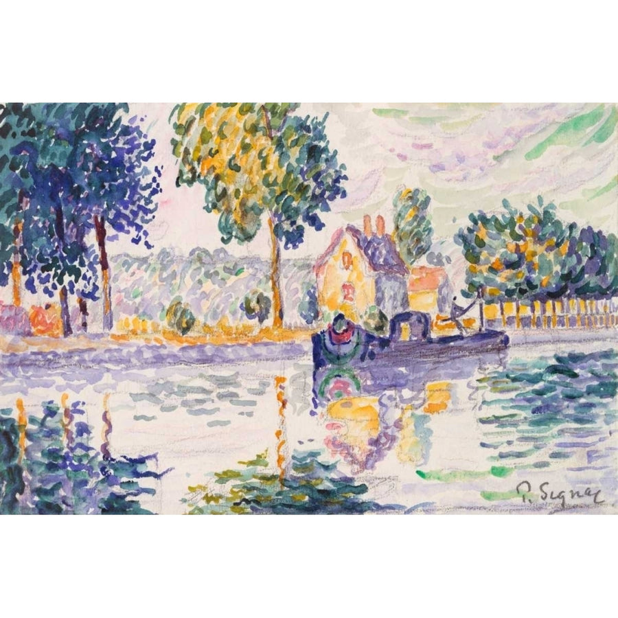 View of the Seine Samois Poster Print - Paul Signac-VARPDX118110Z Image 1