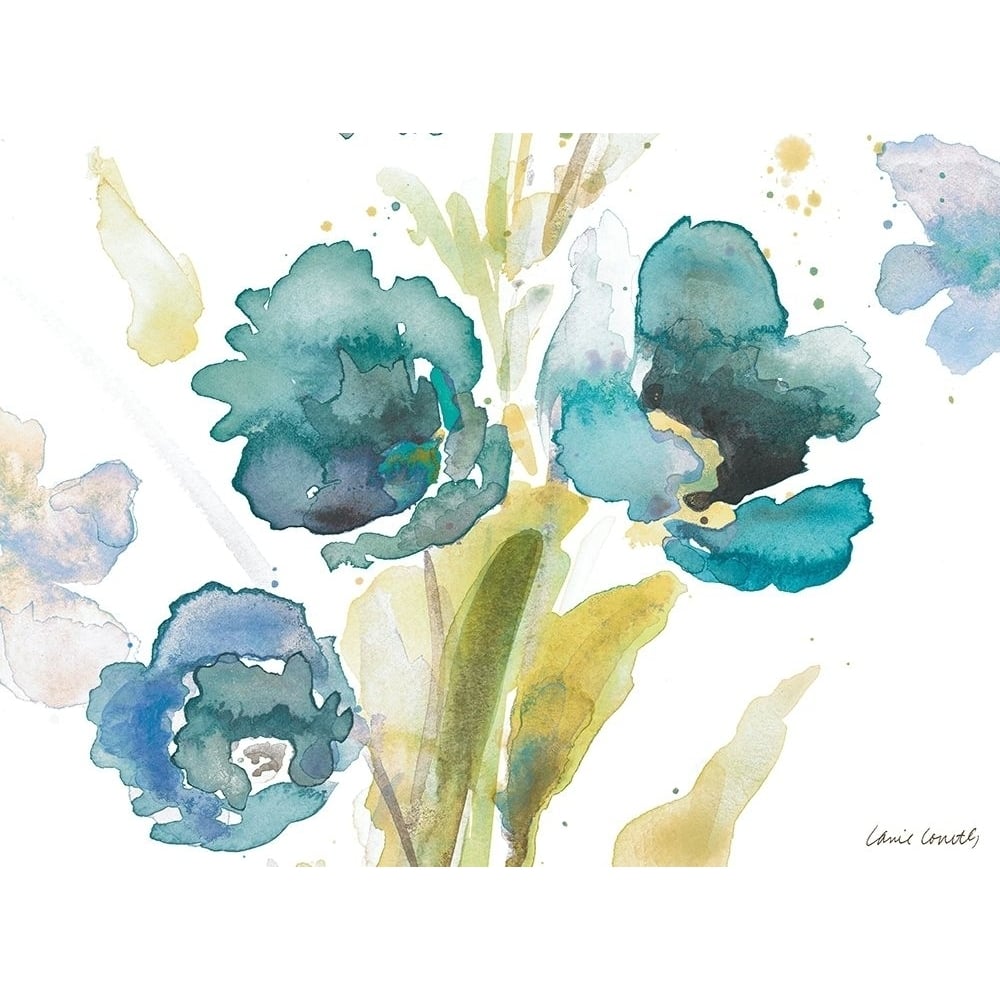 Blue Watercolor Modern Poppies II Poster Print by Lanie Loreth-VARPDX11865C Image 1