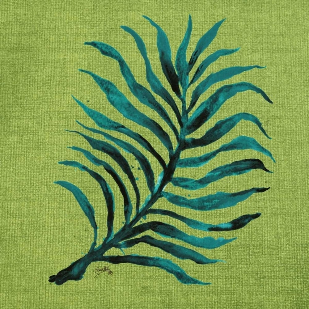 Leaf on Green Burlap Poster Print by Elizabeth Medley-VARPDX11853BA Image 1