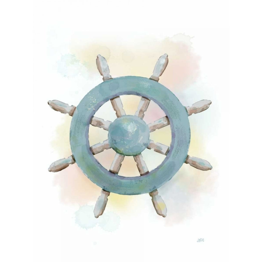 Watercolor Ships Wheel Poster Print - Jade Reynolds-VARPDX118865D Image 1