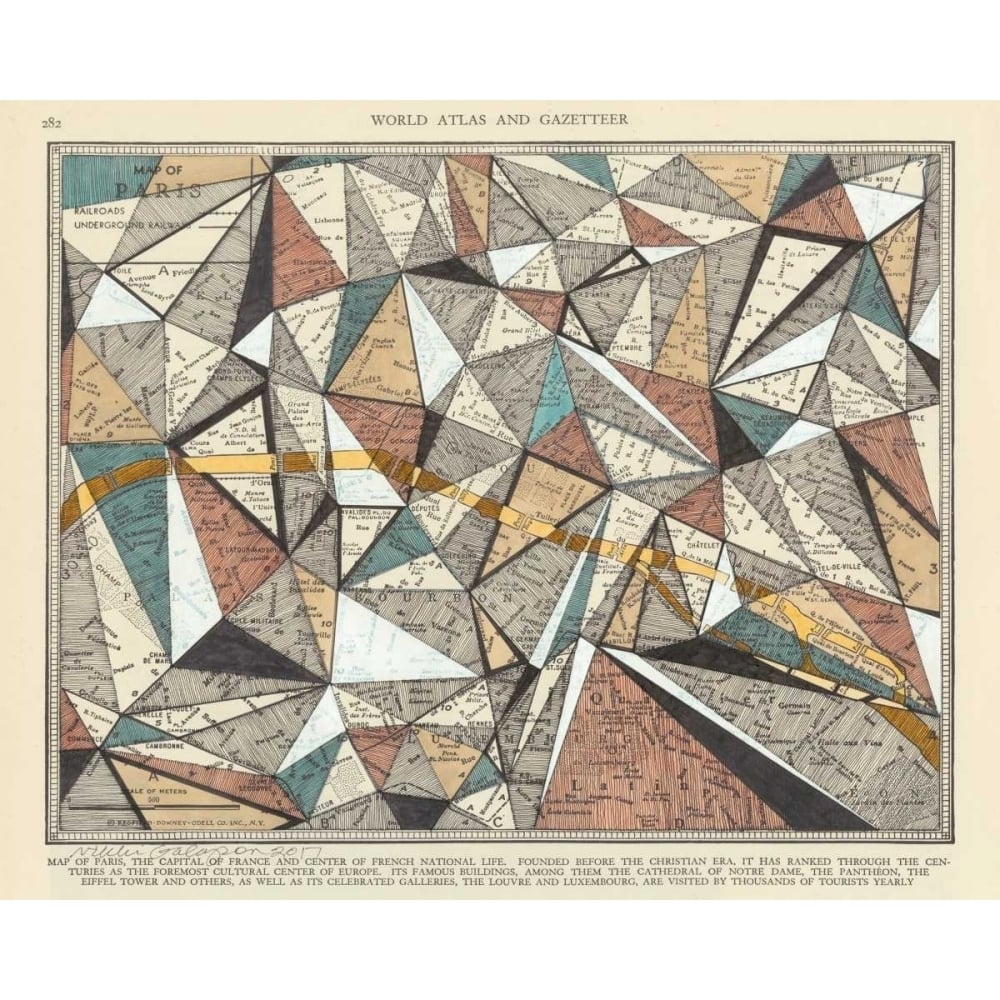 Modern Map of Paris Poster Print - Nikki Galapon-VARPDX121721GG Image 1