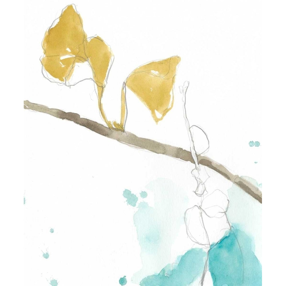 Ginkgo on Dusty Teal II Poster Print - Jennifer Goldberger-VARPDX121913FL Image 1