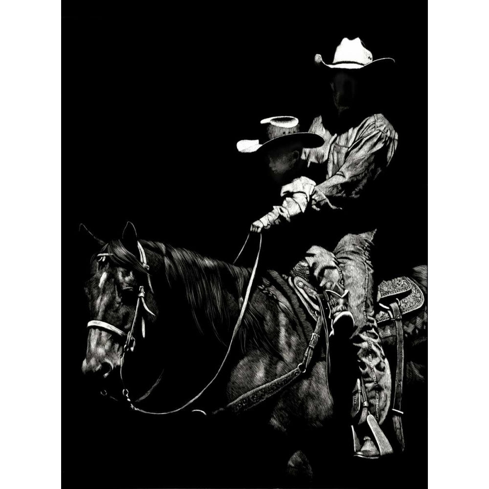 Scratchboard Rodeo II Poster Print - Julie T. Chapman-VARPDX121983D Image 1