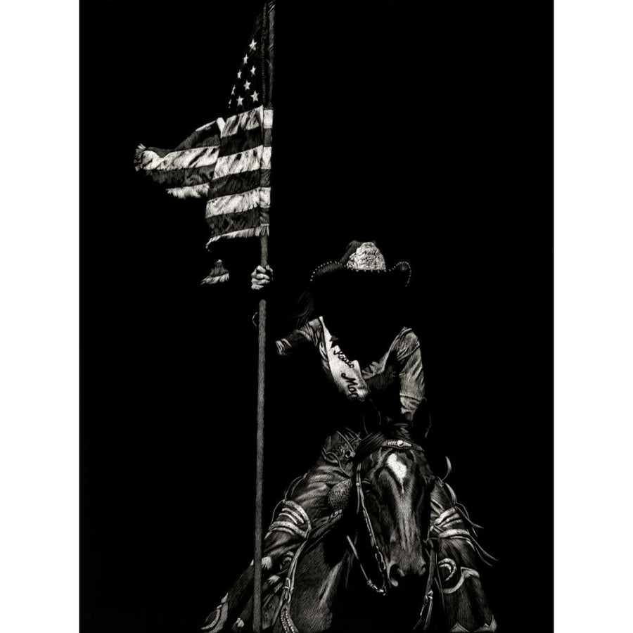 Scratchboard Rodeo VI Poster Print - Julie T. Chapman-VARPDX121987D Image 1