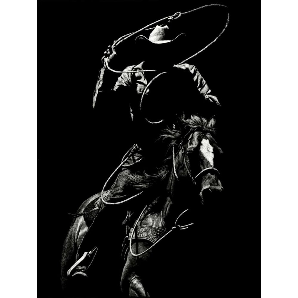 Scratchboard Rodeo VII Poster Print - Julie T. Chapman-VARPDX121988D Image 1