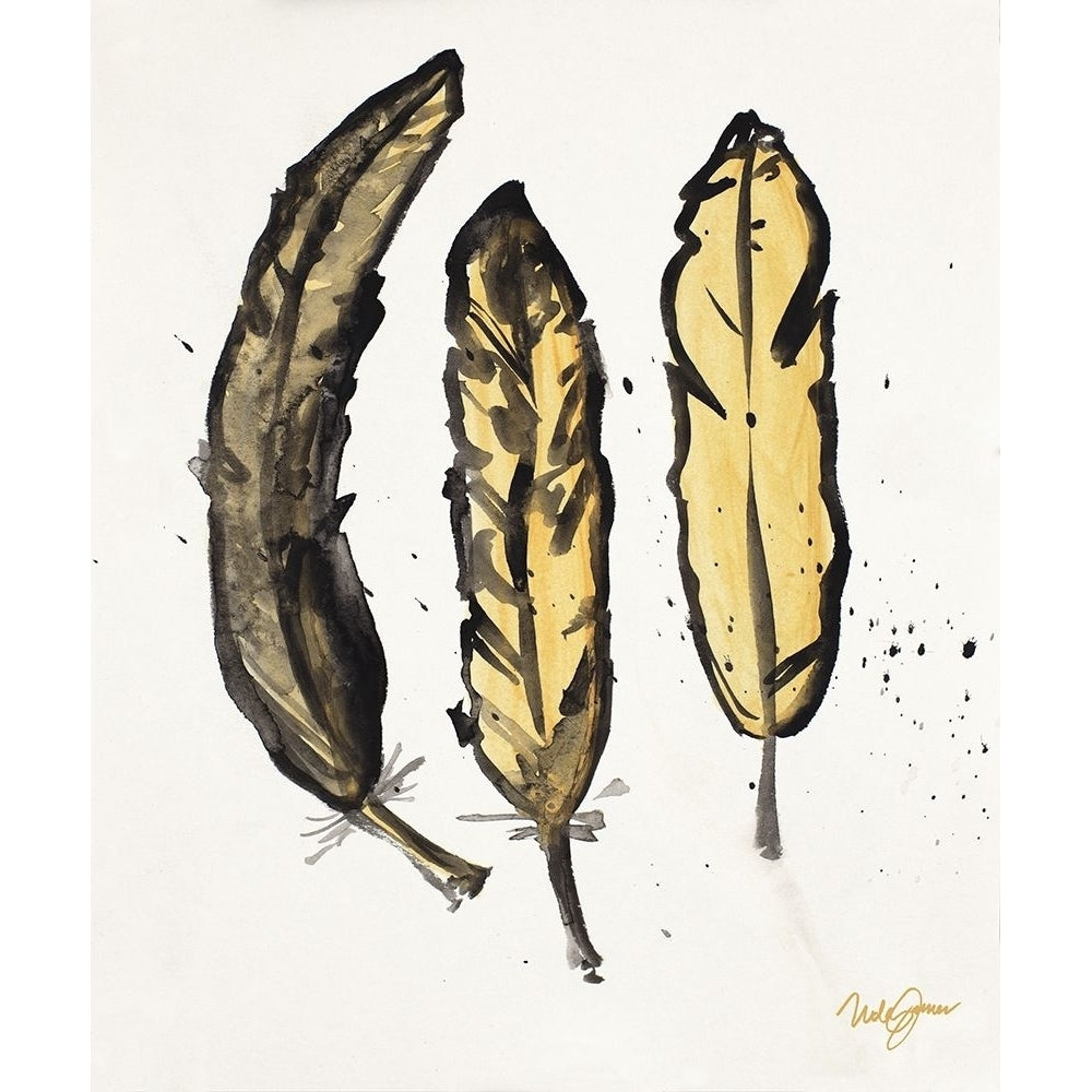 Golden Feathers I Poster Print by Nola James-VARPDX12274 Image 1