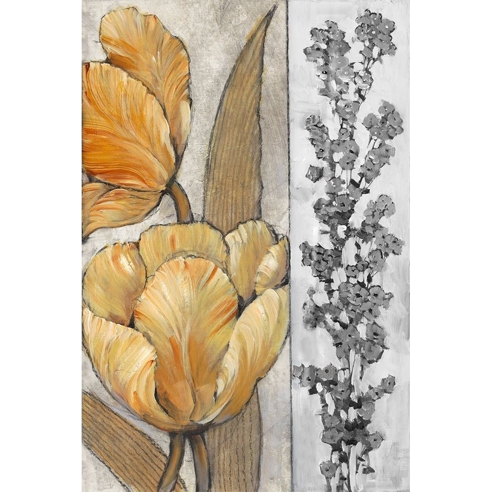 Ochre and Grey Tulips III Poster Print - Tim OToole-VARPDX123779GG Image 1