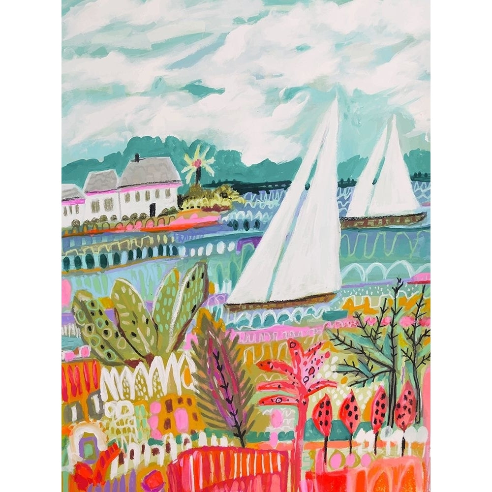 Two Sailboats and Cottage II Poster Print - Karen Fields-VARPDX124463GG Image 1