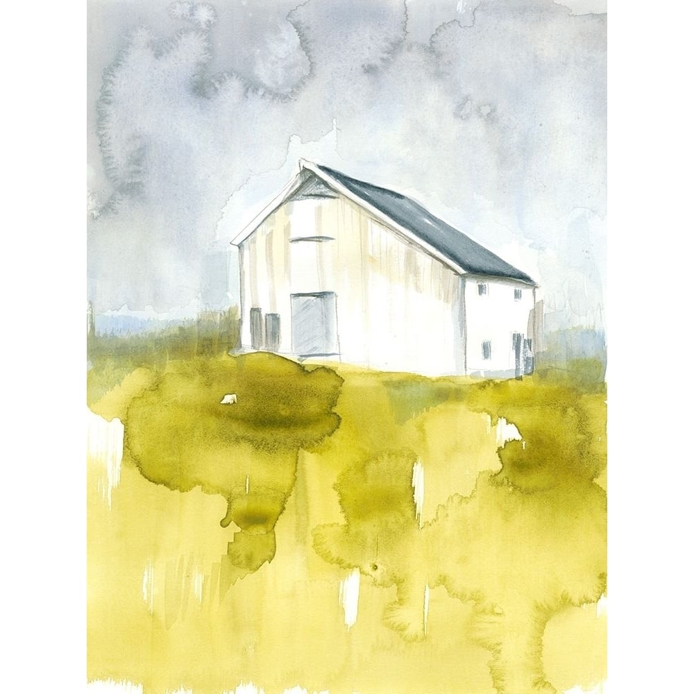 White Barn on Citron I Poster Print - Jennifer Goldberger-VARPDX124804GG Image 1