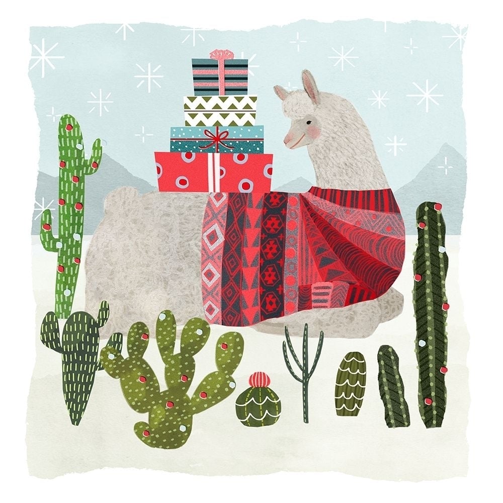 Holiday Llama III Poster Print - Victoria Borges-VARPDX125249D Image 1