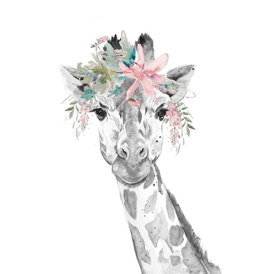 Water Giraffe with Floral Crown Square by Patricia Pinto-VARPDX12611Q Image 1