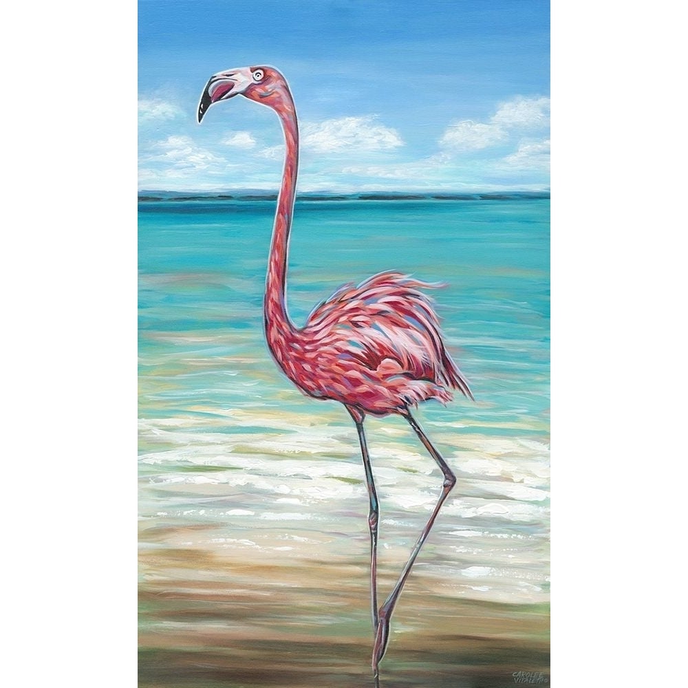 Beach Walker Flamingo II Poster Print - Carolee Vitaletti-VARPDX126787GG Image 1