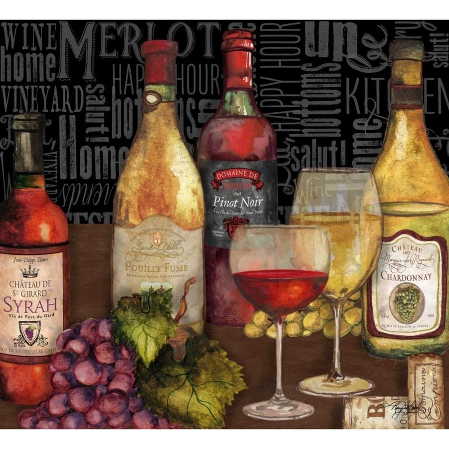 Wine Still Life on Black Poster Print by Mary Beth Baker-VARPDX12732 Image 1