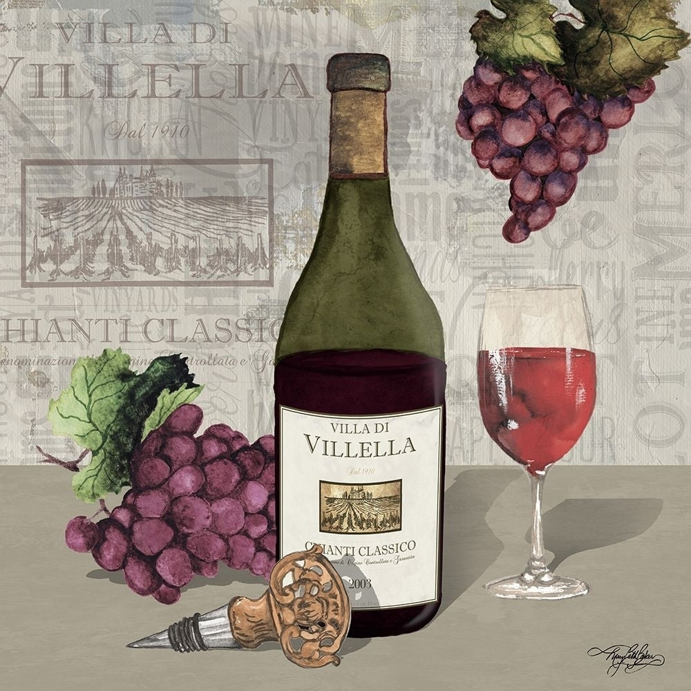 Wine and Grapes IV Poster Print by Mary Beth Baker-VARPDX12734K Image 1