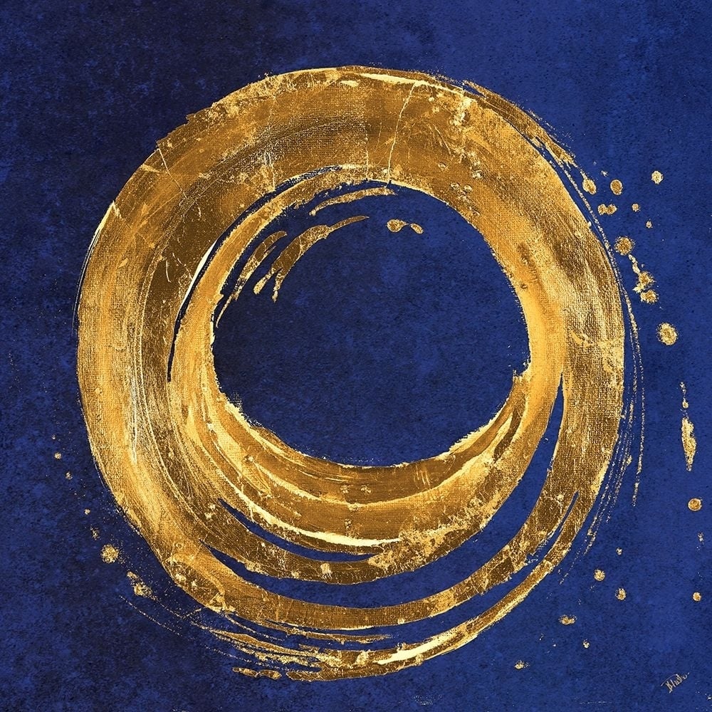 Gold Circle on Blue Poster Print by Patricia Pinto-VARPDX12774D Image 1