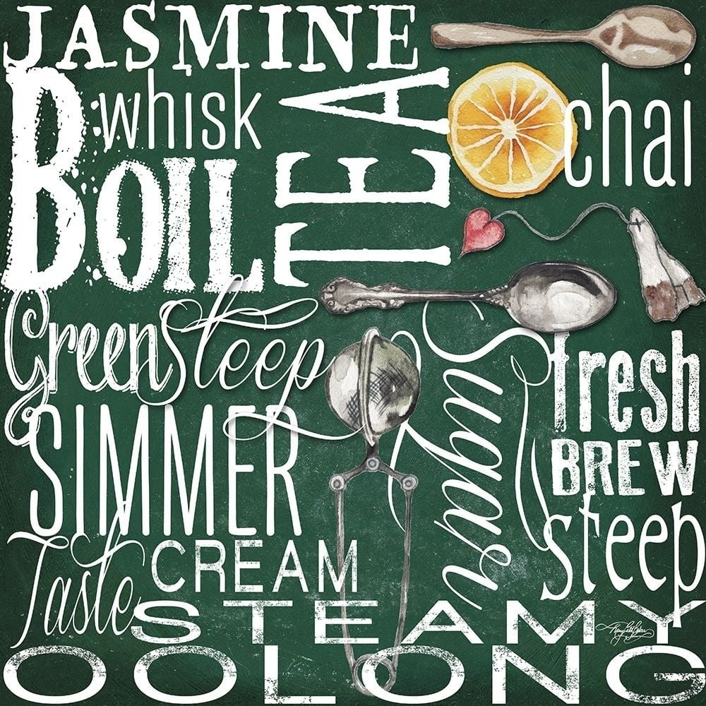 Drink Typography Forest Green Poster Print by Mary Beth Baker-VARPDX12960C Image 1