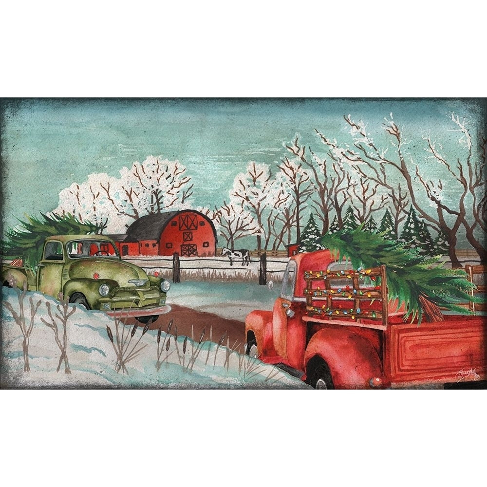 Winter Time on the Farm with Lights Poster Print by Elizabeth Medley-VARPDX13035JK Image 1