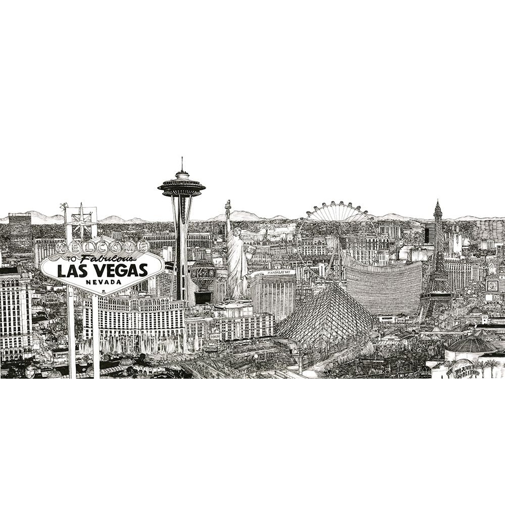 Vegas Skyline in BandW Poster Print - Melissa Wang-VARPDX130529GG Image 1