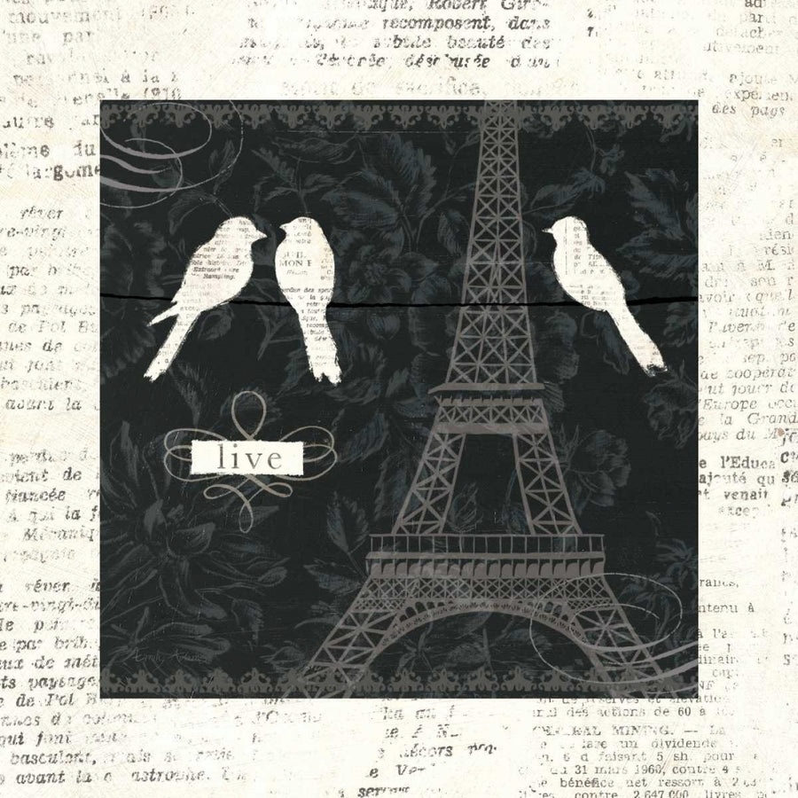 Love Paris I with Border Poster Print by Emily Adams-VARPDX13191 Image 1