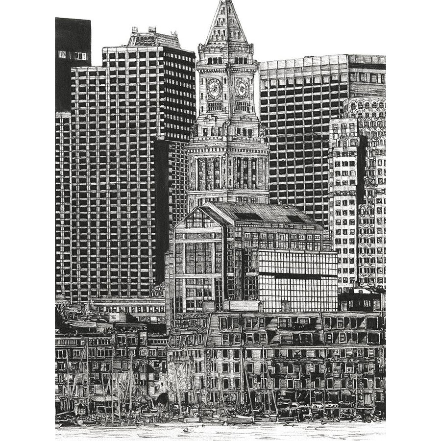 BandW Us Cityscape-Boston Poster Print - Melissa Wang-VARPDX132443GG Image 1