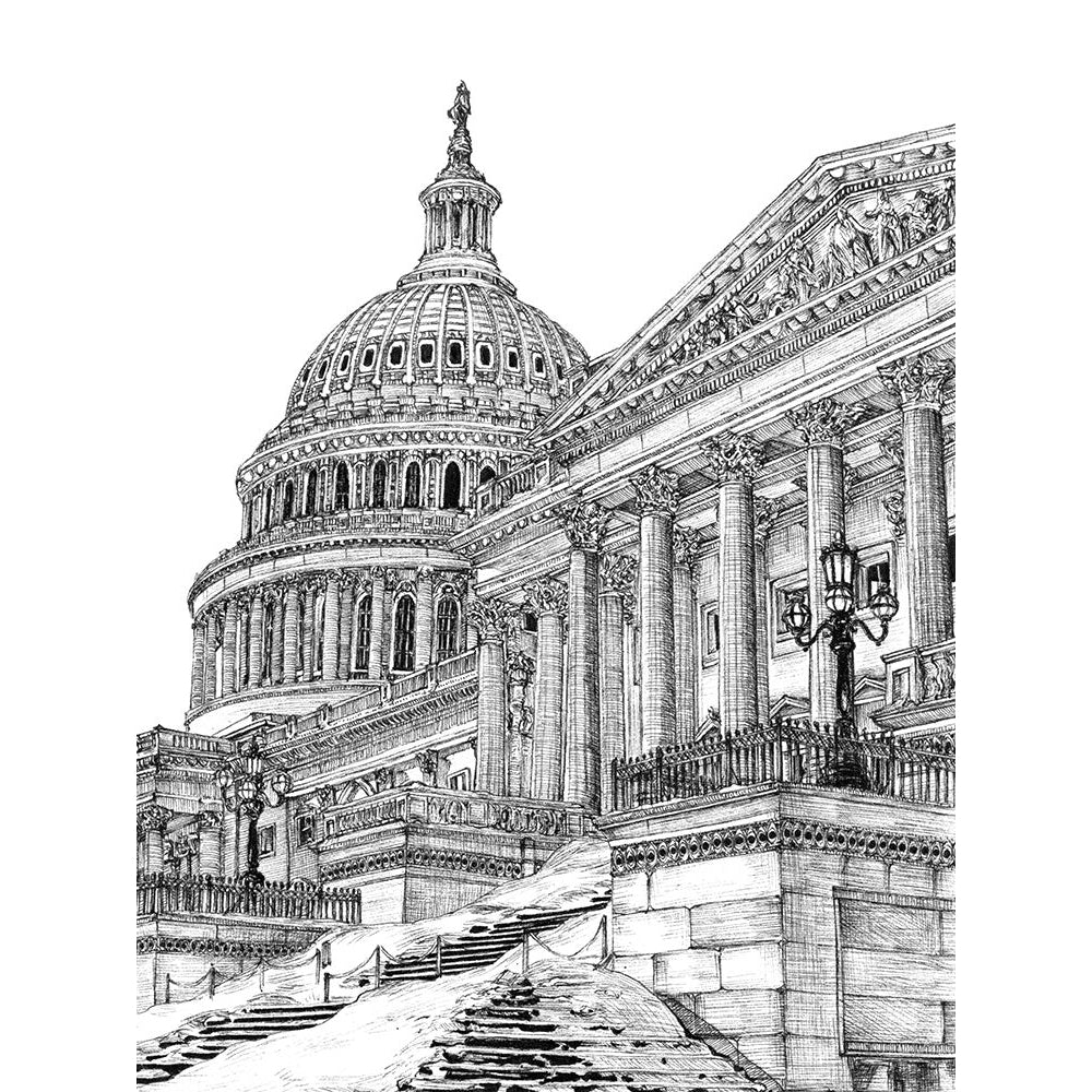 BandW Us Cityscape-Washington DC Poster Print - Melissa Wang-VARPDX132446GG Image 1