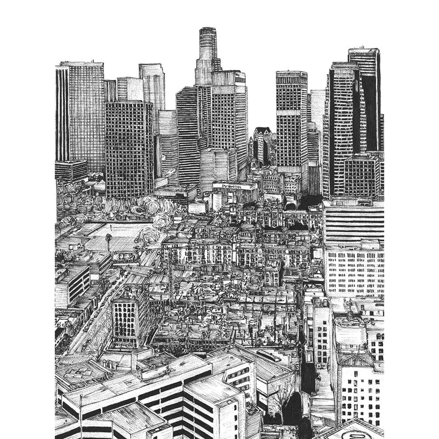 BandW Us Cityscape-Los Angeles Poster Print - Melissa Wang-VARPDX132448GG Image 1