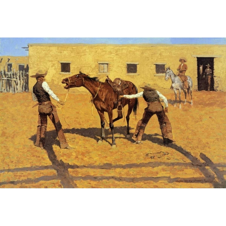 His First Lesson Poster Print by Frederic Remington-VARPDX133224 Image 1