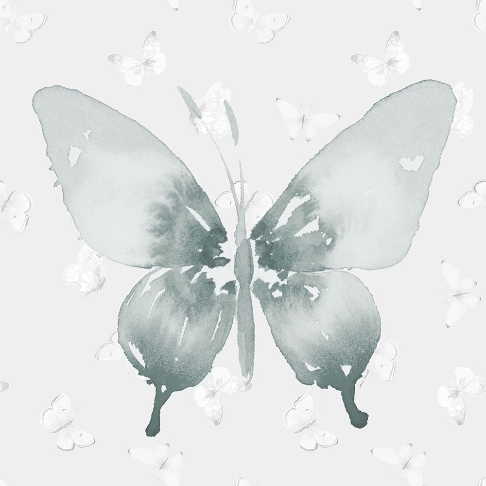 Grey Watercolor Butterflies II Poster Print - Lanie Loreth-VARPDX13391D Image 1