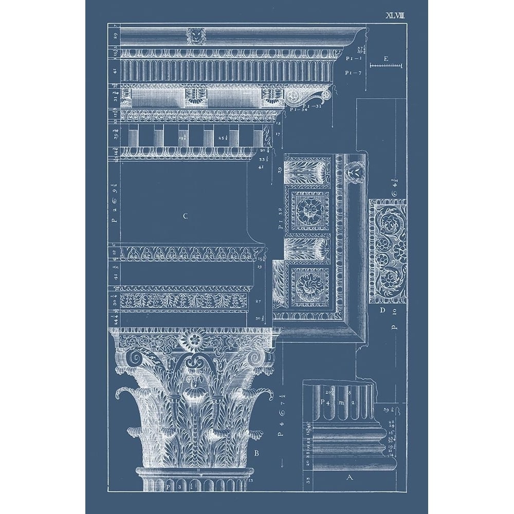 Column and Cornice Blueprint III Poster Print - Studio Vision-VARPDX134537Z Image 1