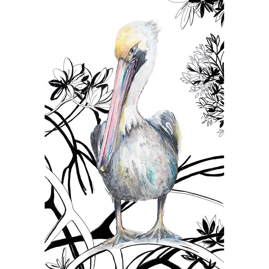 Pelican on Branch I Poster Print by Patricia Pinto-VARPDX13579 Image 1