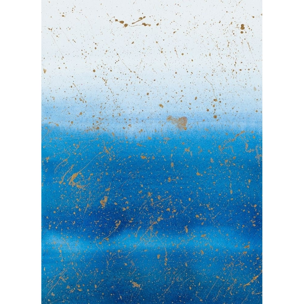 Gold Splash on Blue Poster Print by Amaya Bucheli-VARPDX13575B Image 1