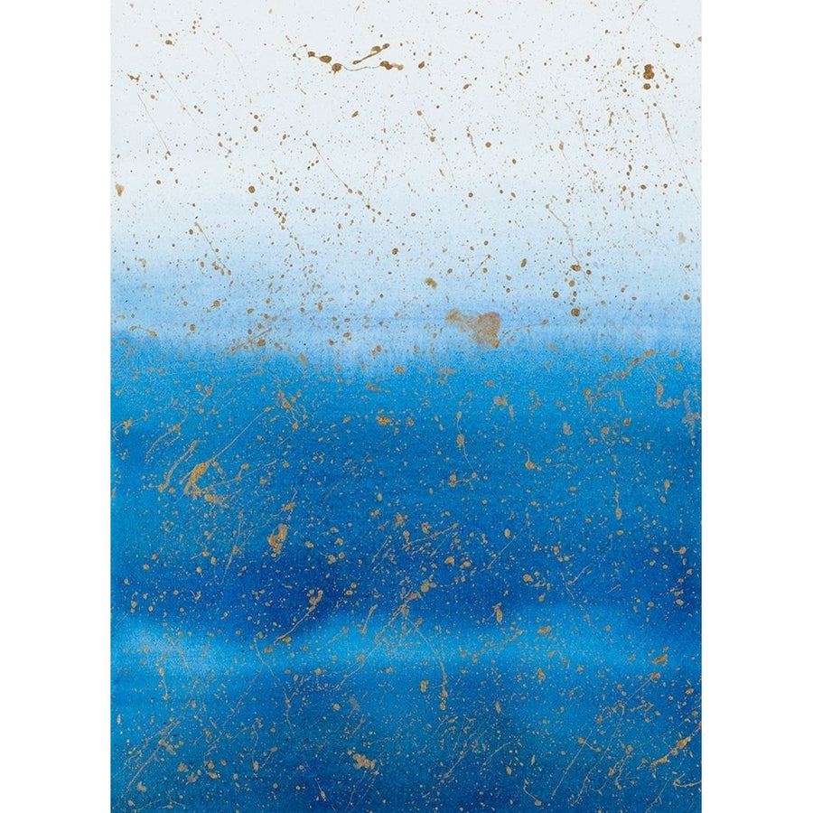 Gold Splash on Blue Poster Print by Amaya Bucheli-VARPDX13575B Image 1