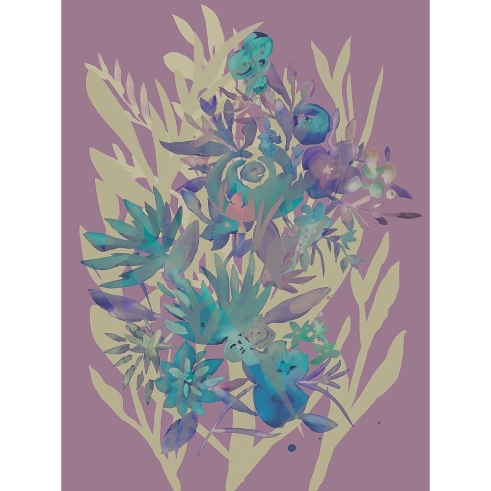 Slate Flowers on Mauve II Poster Print - Chariklia Zarris-VARPDX136480Z Image 1